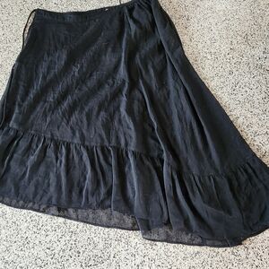 Abercrombie & Fitch Black Asymmetrical Midi Skirt